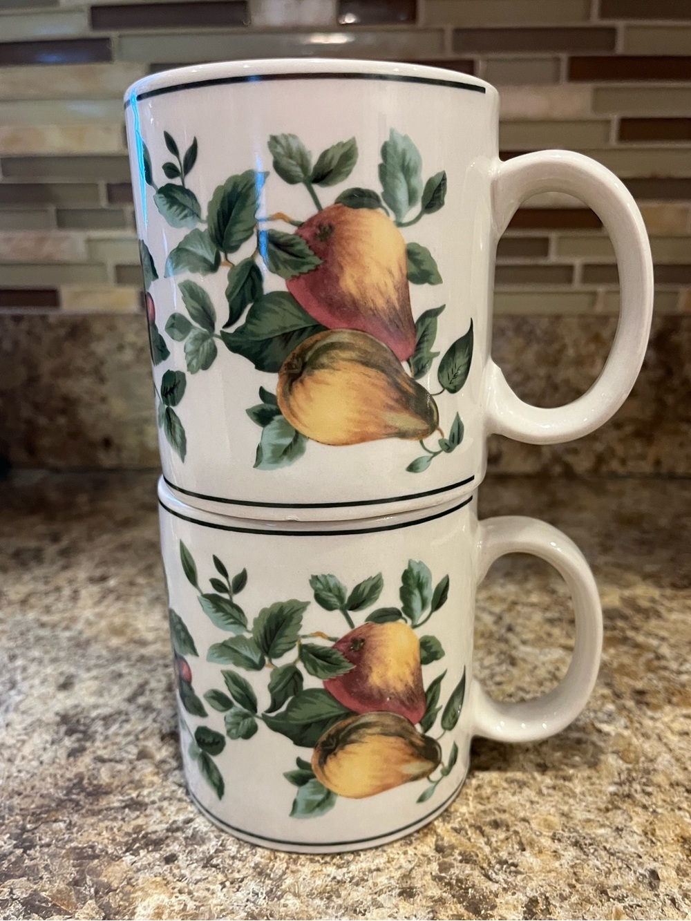 Sakura Sonoma Coffee Mugs Fruit Patterned 12 oz. set of 2 - Picture 9 of 12